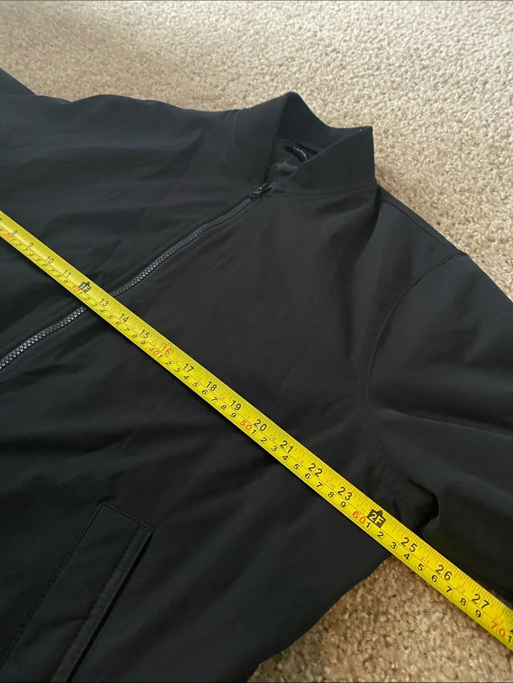 Banana Republic Black Men's Lightweight Bomber Jacket with Zip Front Size L